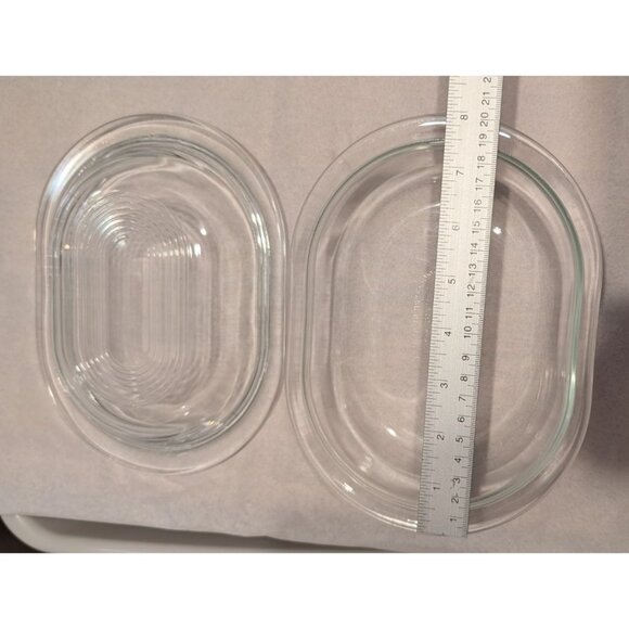 Pyrex 602-C Clear Glass Oval Casserole Dish with Ribbed Lid - Picture 12 of 16